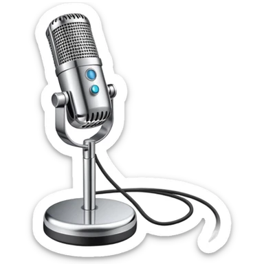 cardioid podcast microphone, with its base sticker