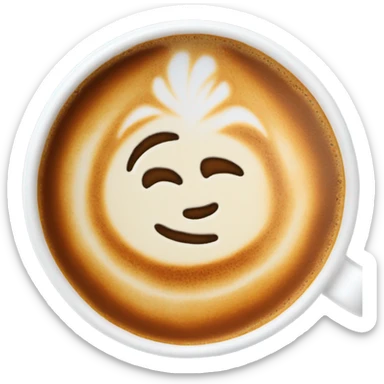 Cappuccino in a glass with latte art sticker