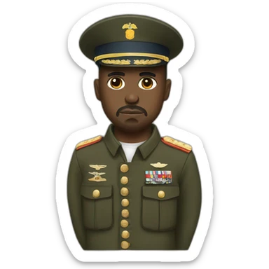 Kanye West military uniform and hat sticker
