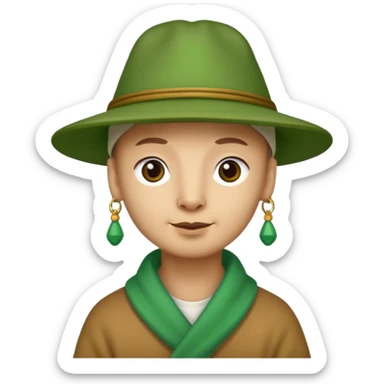 Lama and hat green sticker