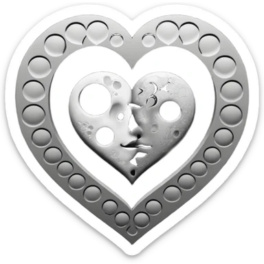 heart with gothic moon phases sticker