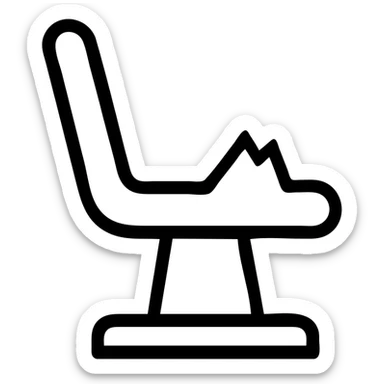 abstract broken sports seat, minimal white outline, modern, inspired by Airbnb category icons sticker
