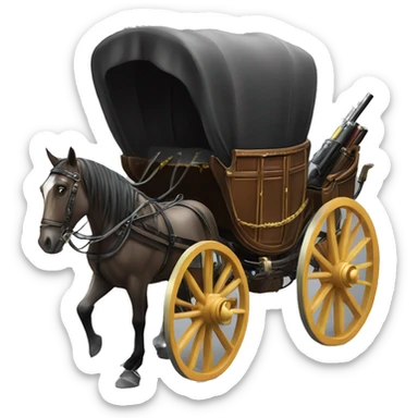 A horse-drawn carriage with ammunition sticker