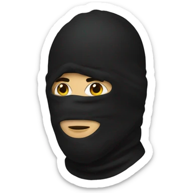 Emoji of a man against a black balaclava  sticker