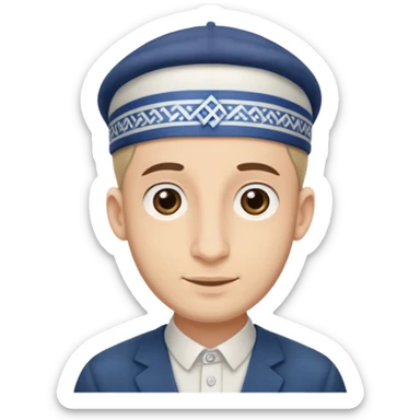 A Jewish male with a large nose and a dome on his head sticker