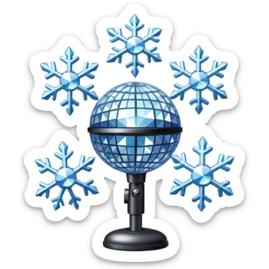 I want these emojis 💎🎤🪩❄️ in one frame with the number 17 sticker