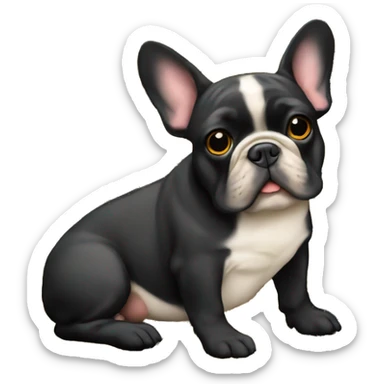 Black-and-tan French bulldog on gold coins   sticker