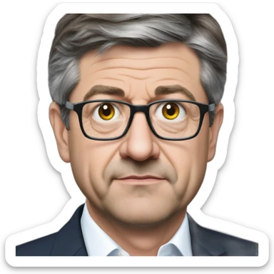 Mélenchon sur les genoux de Macron sticker