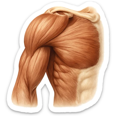 well muscled shoulder anatomy, anatomical details, hyper realistic style, natural colors, clean atmosphere, white background sticker