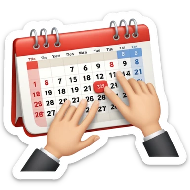 handshake with a calendar to represent a date sticker