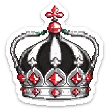 black crown with red jewels sticker