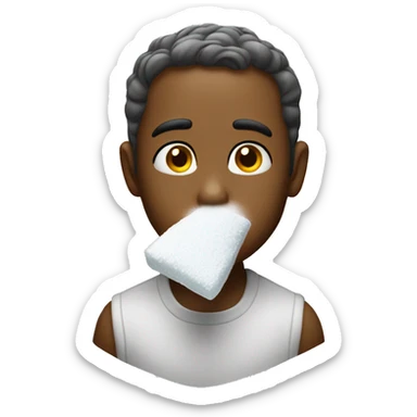 Nose sniffing powdered sugar  sticker