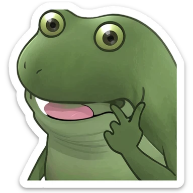 tongue out with hands to the side sticker