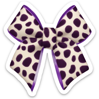 Purple leopard print bow sticker
