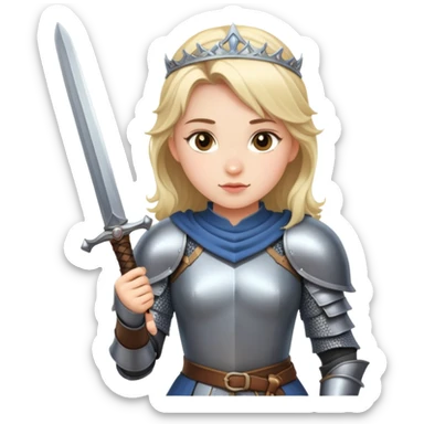 knight princess, girl in open clothing, with sword sticker