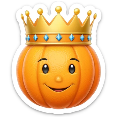 Scottish folded orange with crown  sticker