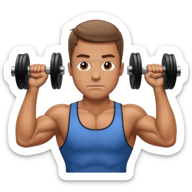 guy working out arms weights  sticker