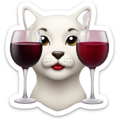 Red wine lips sticker