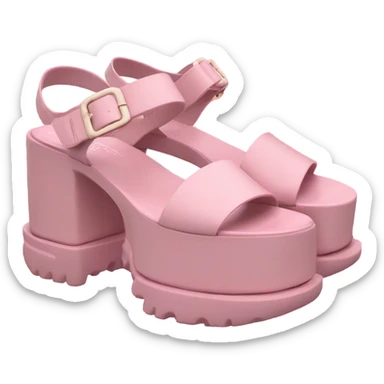 Platform Prada sandals pink sticker