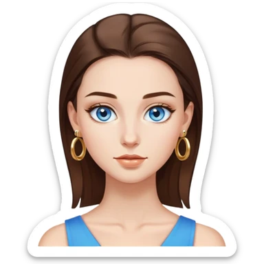 girl with clear skin, bright eyes, healthy hair, clean girl look, slicked-back hair, gold hoops sticker