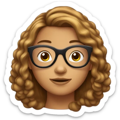 Une fille de 14 ans cheveux brun avec lunettes ronde  sticker