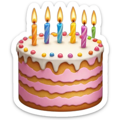 birthday cake 37 candles sticker