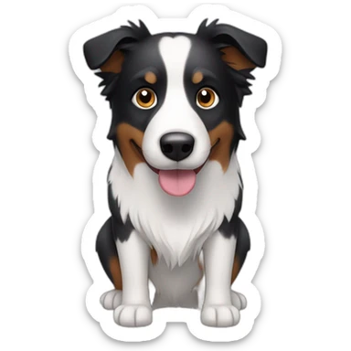 Dog, border collie, short hair, back and White, Big mole on snout sticker