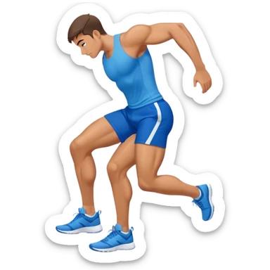 side-view of fit guy with blue shorts glute-bridges sticker