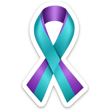 Purple and teal Suicide awareness ribbon sticker