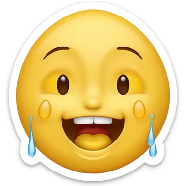 Emoji laughing really hard and crying tears sticker