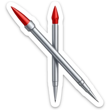 needle with pointed tip and thread sticker