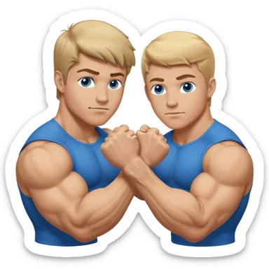 DIRTY BLONDE HAIR BLUE EYES BIG BICEPS FOR ARM WRESTLING YOUNG MAN sticker