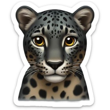 melanistic leopard face sticker