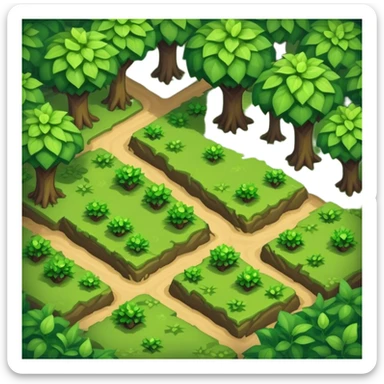 StarCraft-inspired, isometric RTS rugged terrain tile forest sticker