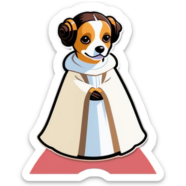 Princess Leia dog  sticker