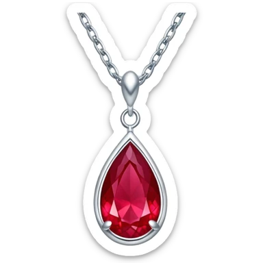 A silver chain with a fiery ruby teardrop, symbolizing passion, self-love, and phoenix-like transformation — a glowing talisman of power and renewal.” sticker