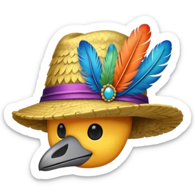  Clown feathered hat just give me feathered hat  sticker