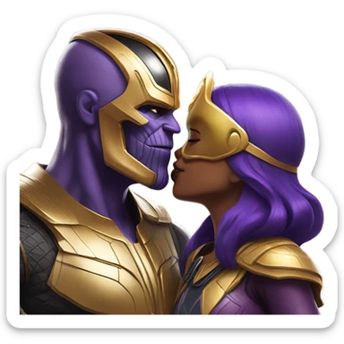 thanos squid game kissing with señorita squid game sticker