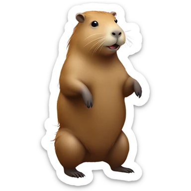 Capybara plugging in Christmas lights sticker