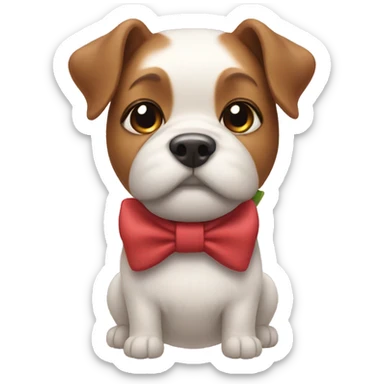 Dog with bow  sticker