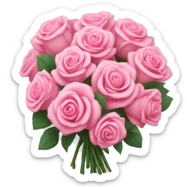 A huge pink rose bouquet  sticker