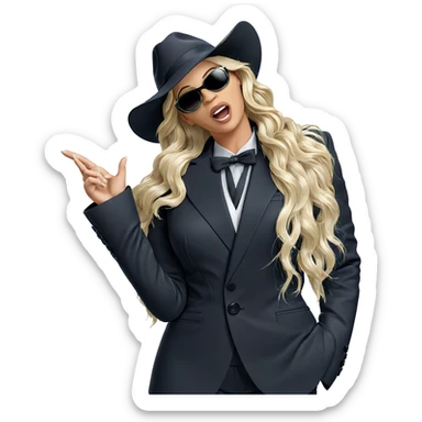 blonde in formal attire sticker