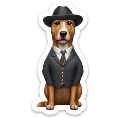 Perro con traje de salchucha sticker