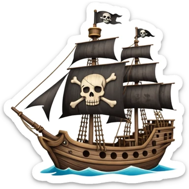 pirate ship with skull flag sticker
