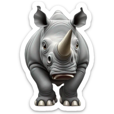 Frightened Rhino with five legs sticker