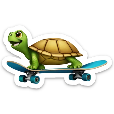 turtle on skateboard sticker