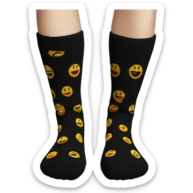 Pair  knitted socks black sticker