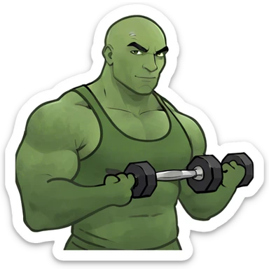 bald bodybuilder sticker