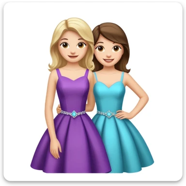 girls in a prom sticker