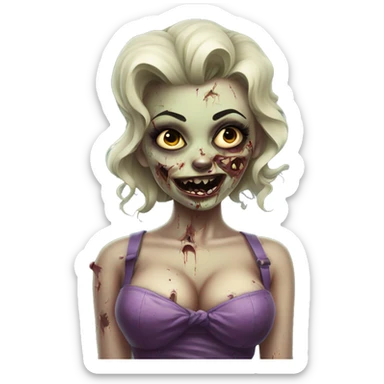 Pinup zombie girl sticker